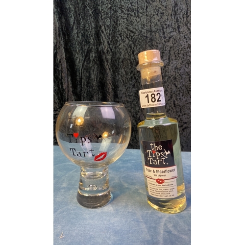 182 - Toooooo much fun! A really wacky bottle of The Tipsy Tart Pear and Elderflower Gin Liqueur with matc... 