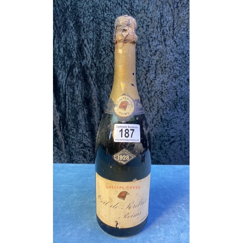 187 - 1928 bottle of Special Cuvee Oeil de Perdrix, Reims, dated 1928!!