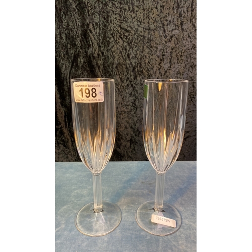 198 - 2 stunning Marquis Waterford crystal  champagne glasses