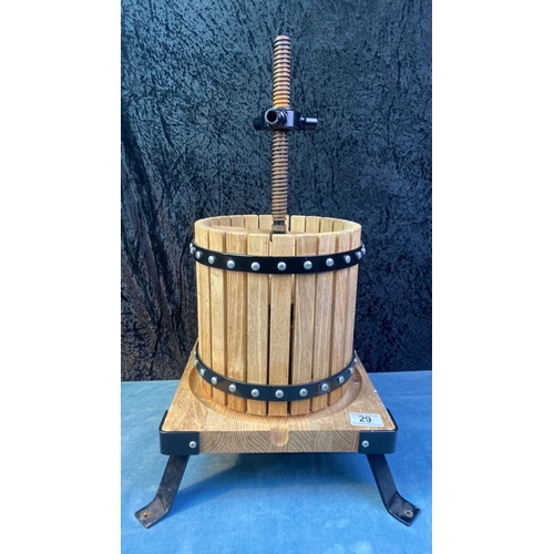 29 - Wooden apple press, approx 55cm tall