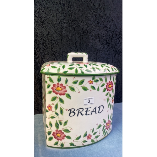 3 - Portuguese RCCL hand painted ceramic bread crock