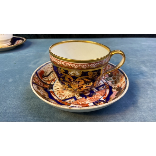 408 - A second trio of highly collectable antique tea ware Inc  Blue hand painted H&R Daniels set, a set l... 