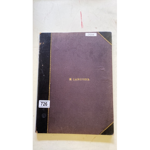 726 - Hardback copy of manuscript music to Just As I Am composed by T Blockley