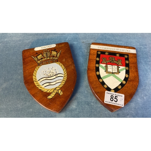 85 - Two University of Exeter shields/plaques 