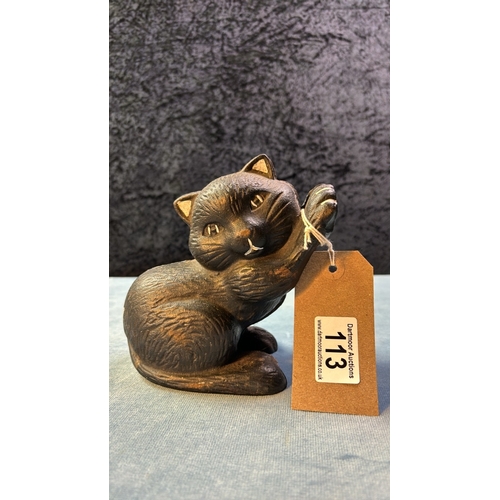 113 - Cast iron cat ornamental doorstop