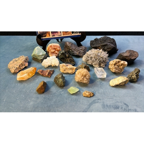 115 - An amazing collection of crystals, rocks and minerals with a copy of the Complete Guide to Rocks and... 