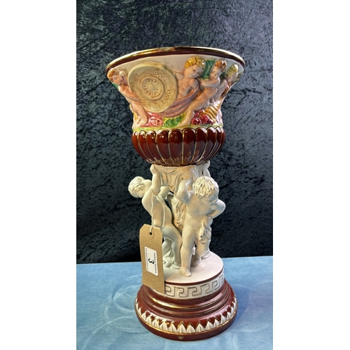 3 - Italian centrepiece bowl with cherubs, 36.5 cm tall