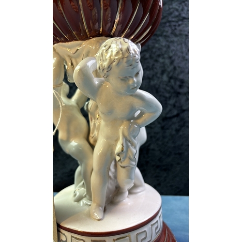 3 - Italian centrepiece bowl with cherubs, 36.5 cm tall