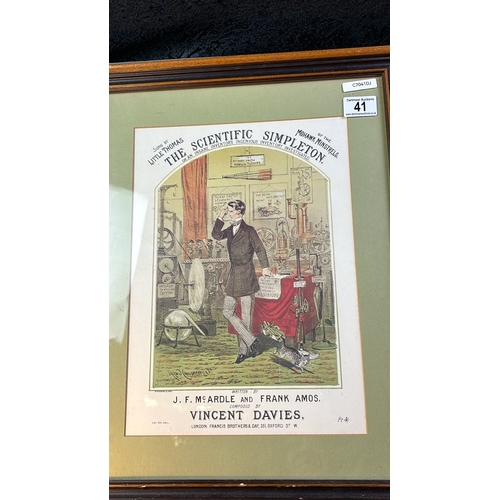 41 - Framed print of ‘The Scientific Simpleton’, frame approx. 53cm x 40cm