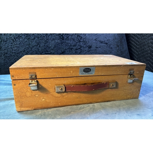 98 - Casella, London stereoscope in fitted wooden carry case