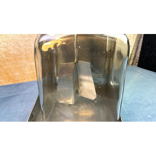15 - Substantial kitchenalia feature metal and glass vintage electric butter churn with original 'Blow' s... 