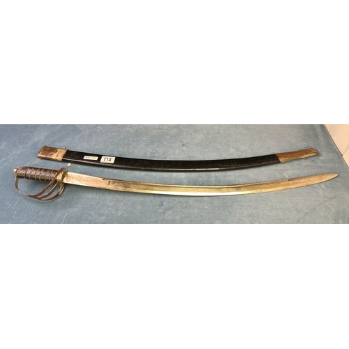 114 - Matching previous beautiful Indian Sabre with a Scabbard blade length 77cm