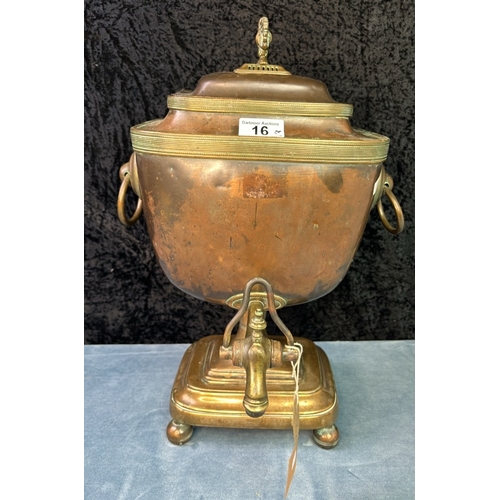 16 - Spirit kettle c1860, Country house tea urn c1820 H44cm approx 34 cm