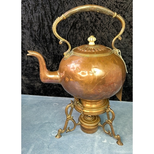 16 - Spirit kettle c1860, Country house tea urn c1820 H44cm approx 34 cm