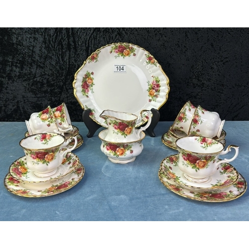 104 - 21 piece Royal Albert Country Roses tea service