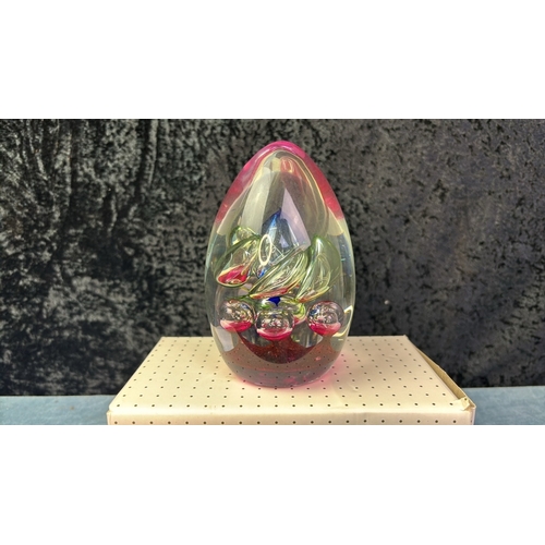 163 - Collection of 5 egg shaped hand blown glass paperweights from the Caithness collection inc 'High Jin... 