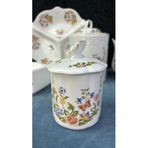 46 - Collection of Aynsley Cottage Garden including plant pots, lidded pots and a a serving dish