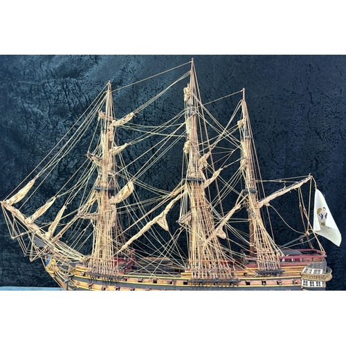 Wooden model of the 18th Century French Naval three-masted ship ...