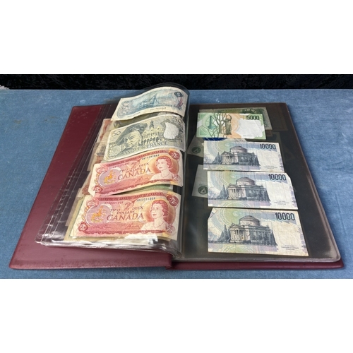 Folder of old bank notes including English, Scottish and Northern Irish ...