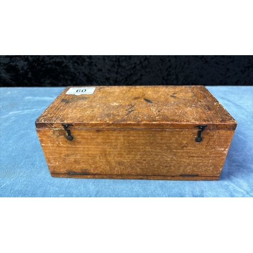 60 - Wooden box of vintage / antique microscope slides