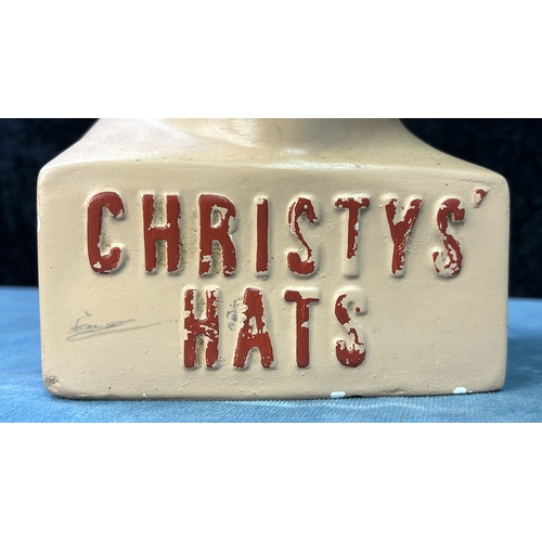 14 - Vintage / antique c1920s Christy’s Hat’s display mannequin head, approx 36cm tall