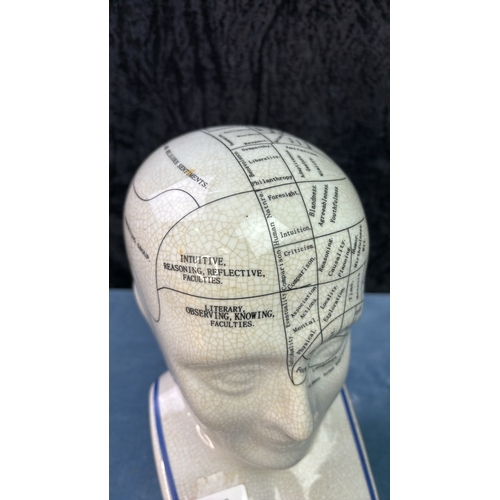 15 - L.N. Fowler phrenology head, approx 28cm tall