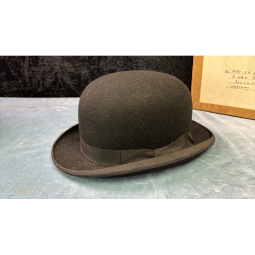 21 - Vintage 1960s Herbert Johnson, Bond Street, London, silk lined bowler hat in superb condition, no si... 