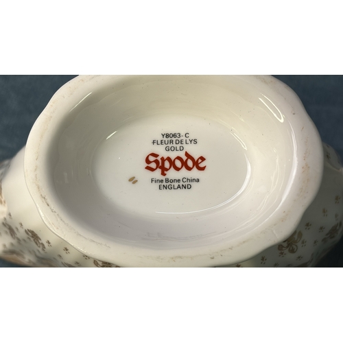 37 - Spode Fleur De Lis Gold Y8063 pattern fine bone china large lidded soup tureen (24cm tall) , 3 x gra... 