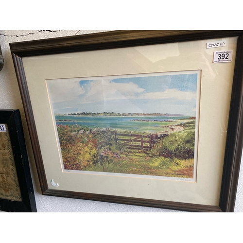 392 - Framed limited edition 137/500 print of a watercolour of a coastal scene by Patrick Ley-Greaves, sig... 