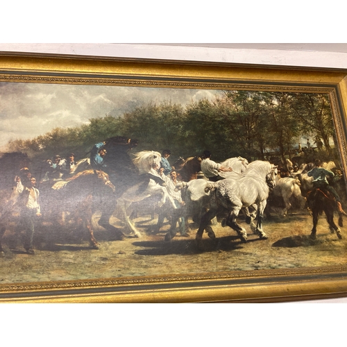 415 - Three large board prints in gilt frames