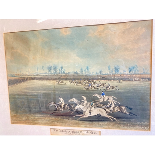 422 - Four large prints of 
‘the Aylesbury Grand Steeplechase’, frames approx 54.5cm x 66cm