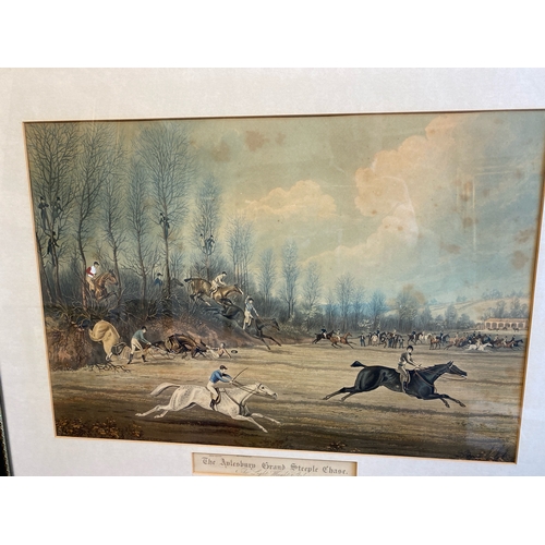 422 - Four large prints of 
‘the Aylesbury Grand Steeplechase’, frames approx 54.5cm x 66cm