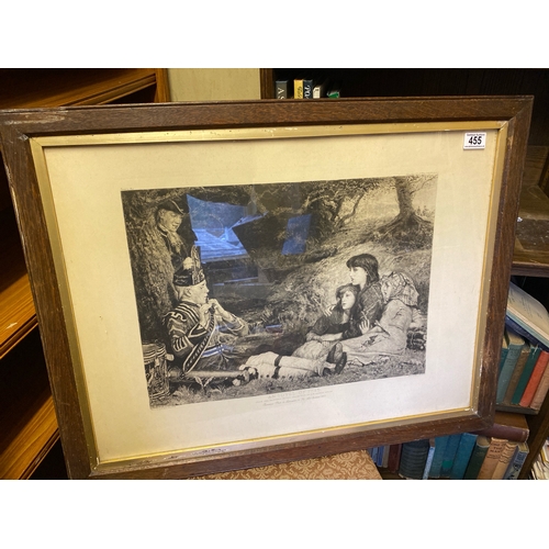 455 - Framed print entitled ‘An Idyl if 1745’. Frame approx 63cm x 80cm