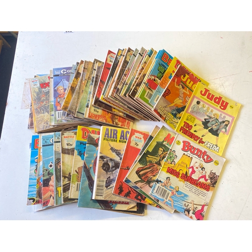 474 - Over 50 vintage comic books, many from Picture Story Library inc Bunty, Mandy, Beano, Judy, The Last... 