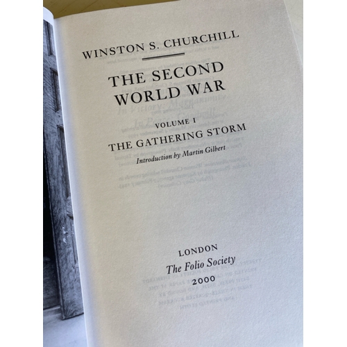 486 - Lovely boxed Folio Society set of Winston Churchill's' The Second World War in 6 volumes