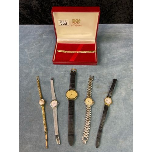 550 - A collection of vintage watches inc a Swiss 17 fully jewelled Incabloc shock protection watch, with ... 