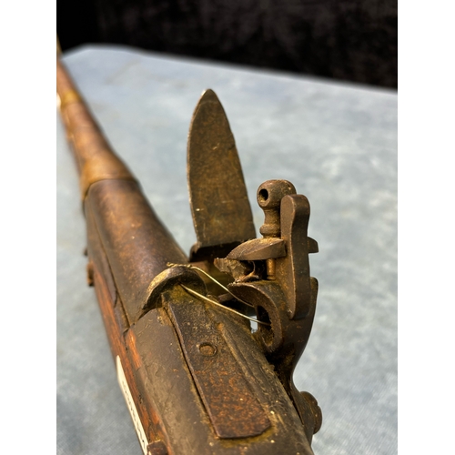 617 - Pashtun Jezael with British East India Company ‘Brown Bess’ lock flintlock musket rifle with East In... 