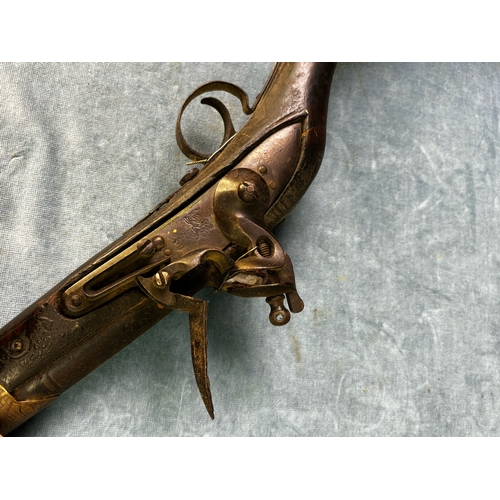 617 - Pashtun Jezael with British East India Company ‘Brown Bess’ lock flintlock musket rifle with East In... 