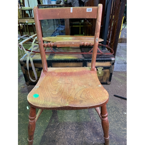 626 - One Elm seated farmhouse kitchen chair + one small pretty seagrass seated chair.