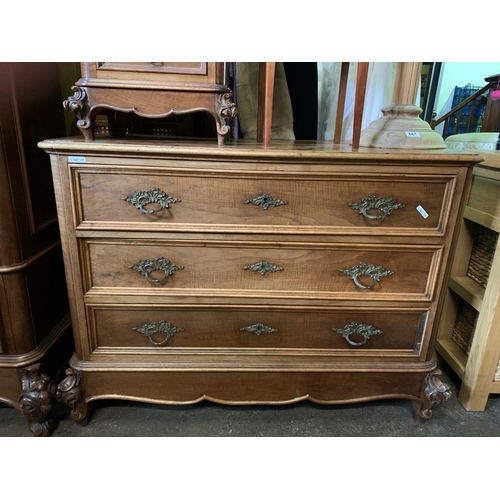 658 - Wonderful antique French 3 over 3 chest of drawers to match previous lot.  H86cm X W114cm x D54cm.