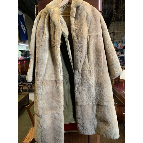 670 - 2 super vintage winter coats, one in sheepskin the other fur