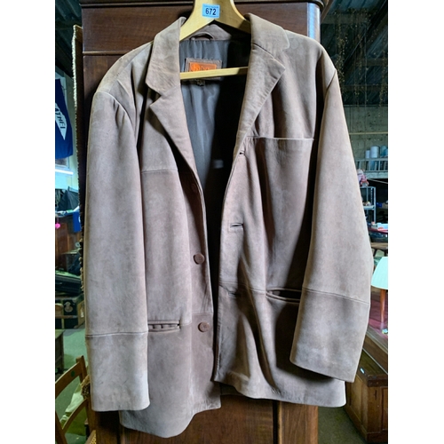 672 - A Helium men's jacket in lovely tan moleskin size L