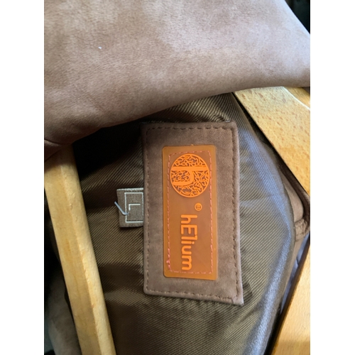 672 - A Helium men's jacket in lovely tan moleskin size L