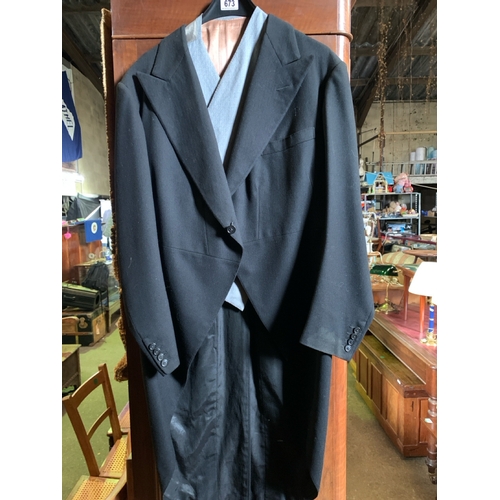 673 - A classy men's fine wool dress jacket along with a Moss Bros, lined waistcoat