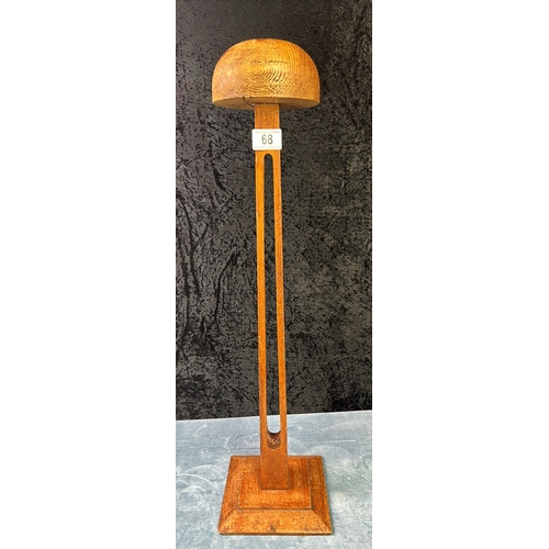 68 - Tall wooden Milliner’s hat stand, approx 66cm tall