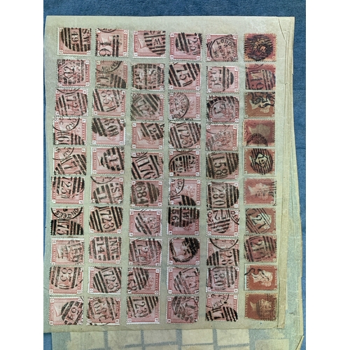 693 - A really rare find of a collection various early British stamps inc a sheet of 130 varying Penny Red... 