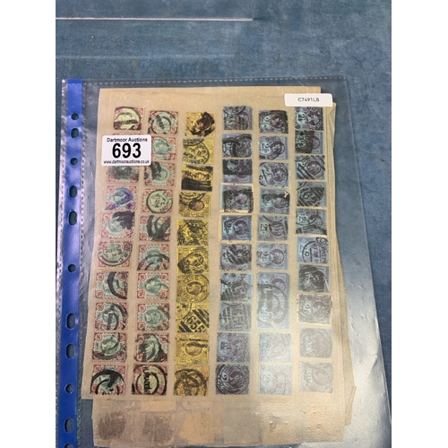 693 - A really rare find of a collection various early British stamps inc a sheet of 130 varying Penny Red... 