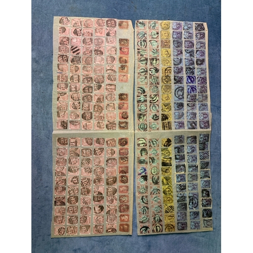 693 - A really rare find of a collection various early British stamps inc a sheet of 130 varying Penny Red... 