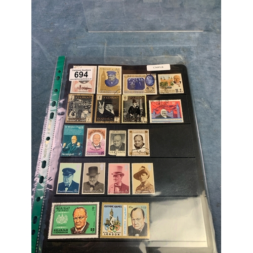 694 - A fabulous collation of Winston Churchill stamps