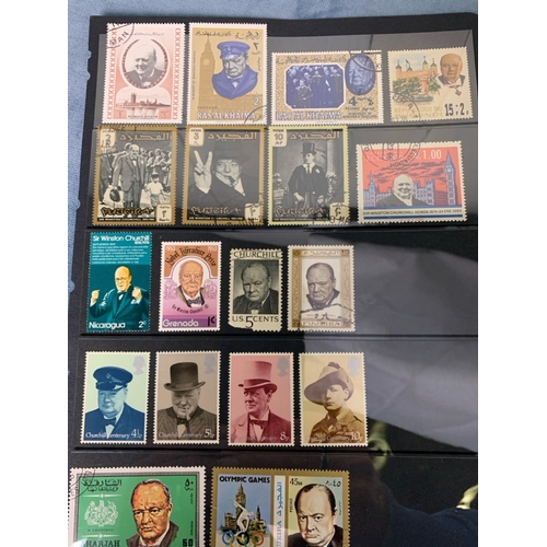 694 - A fabulous collation of Winston Churchill stamps